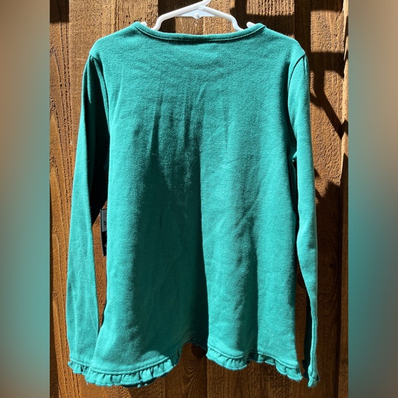 Gymboree Girls Long Sleeve Tee Green Size 8 Rocking Horse Appliqué NWT Holiday - Picture 2 of 7